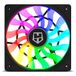 VoltShine ARGB 120 mm ventilator, slank design, RGB-verlichtingsbediening, geluidsarm, ideaal voor pc-koeling en personalisatie.