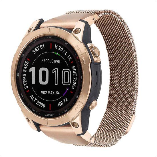 imoshion Milanees bandje - Geschikt voor Garmin 22 mm aansluiting - Maat L/XL - Rose Gold