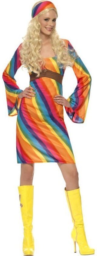 Smiffys Regenboog Hippie kostuum - Seventies verkleedkleding - maat M - 40-42