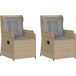 Maison Exclusive Salon de jardin avec 2 coussins en rotin beige