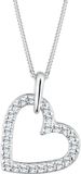 Elli Halsketting Ketting Hartje met Swarovski-steentjes 925 Sterling zilver