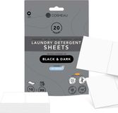 Cosmeau Zwarte Was Wasmiddel Wasstrips - 20 Wasbeurten - Wasvellen - Wasdoekjes - Detergent Sheets
