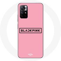 Maniacase Etui Redmi Note 11 5G Blackpink K-pop Groep Logo Roze Achtergrond