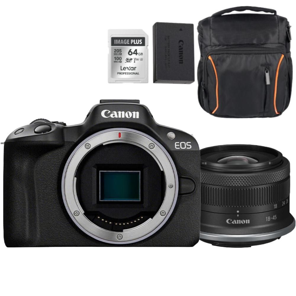 Canon EOS R50 zwart + RF-S 18-45mm Holiday Kit