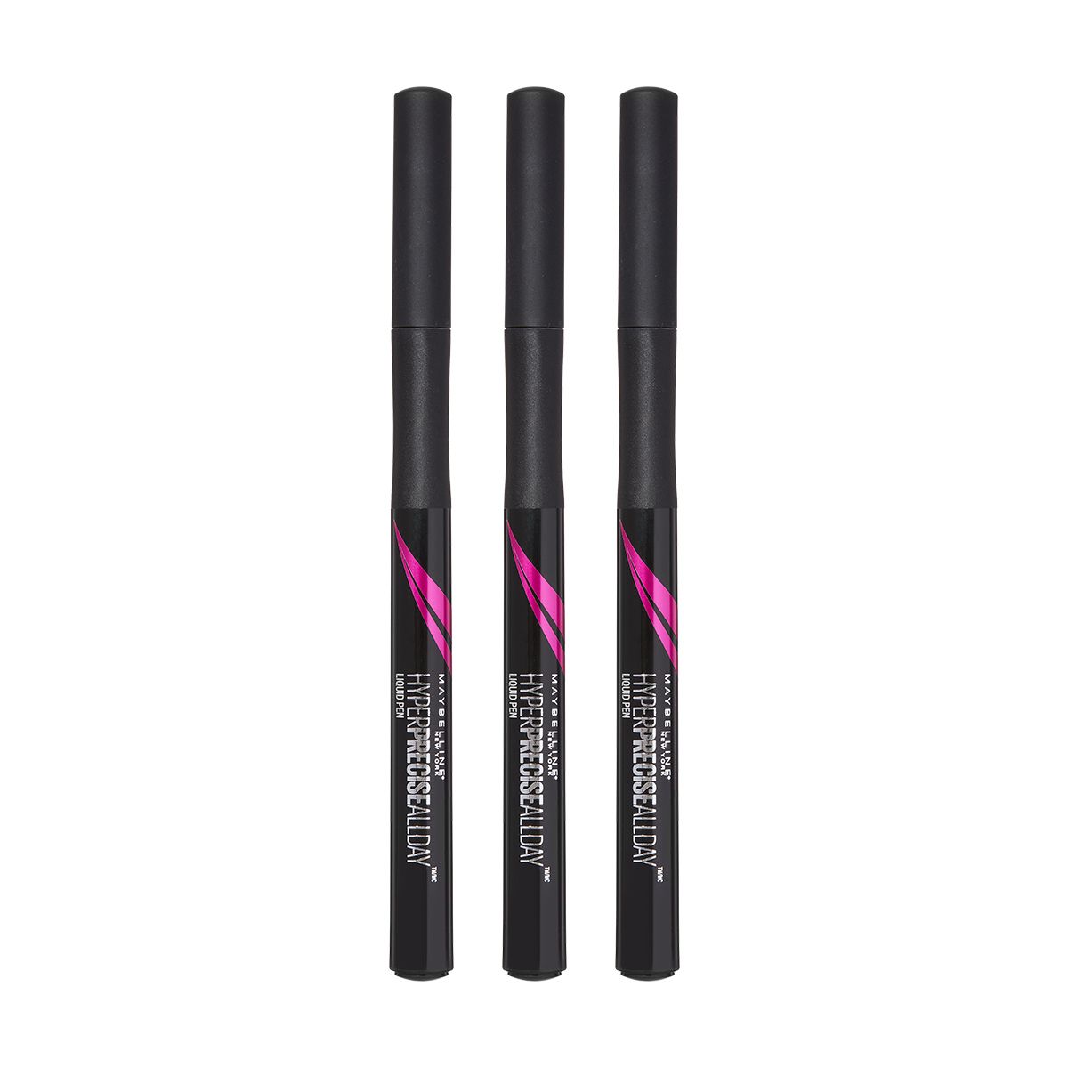 Maybelline Voordeelverpakking Eye Studio Hyper Precise All Day Liquid Eyeliner - Zwart - 3x 1 ml