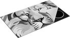 Chefcare Inductie Beschermer Gekleurde Leeuw - Leeuwenkop - Abstract - Zwart Wit - 90x55 cm