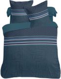 VISION Marco Dekbedovertrekset - 100% katoen - Tweepersoons - 200x200 cm - Blauw/groen