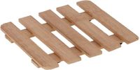 Gerimport Set van 3x stuks pannenonderzetter van hout vierkant 15 x 15 cm
