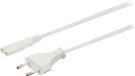 Good Connections C7 (recht) - CEE 7/16 (recht) stroomkabel - 2x 0,75mm / wit - 7,5 meter