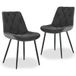 Jymtom - Lot De 2 Chaises Velours Premium - Design Rétro Ergonomique - Dossier Rembourré Haute Densité - Pieds Métal Anti-dérapants - Gris