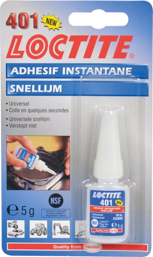 Loctite snellijm 401 - 5gr - cyanoacrylaat - 31778