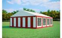 Tente de réception 6x8m PREMIUM - PVC à traitement ignifuge - Rouge et blanc