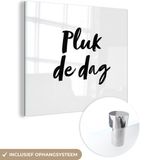 MuchoWow® Glass Painting 50x50 cm - Acrylic Glass Painting - Carpe diem - Text - Seize the day - Quotes - Photo on glass - Paintings