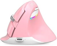 Delux Mini Pink draadloze rechtshandige ergonomische muis