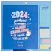 Mr.Wonderful Magnetische wandkalender 2024 blauw - breng me goede momenten, leuke schema's ... en diner ... 34 x 35 x 0,5