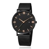 LGT JWLS Herenhorloge met Zwarte Mesh Band - Rose Goud Uuraanduiding