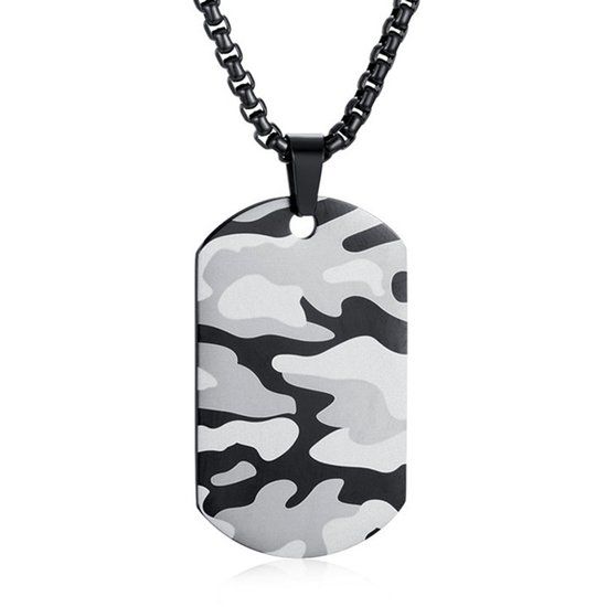 Mendes Jewelry Camouflage Dogtag kettinghanger inclusief ketting