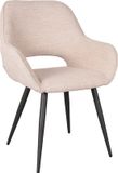 LABEL51 Chaise de salle à manger - Naturel - Tissu - Métal noir