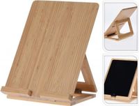 Merkloos Excellent Houseware Kookboek en tablethouder - bamboe - 26,5x20cm