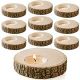 Sarap Theelicht Kaarsenhouders - Pack van 10 Votive Houten Theelichthouders - Centerpieces voor tafels - Rustieke Bruiloft Decor en Bruiloft Gunsten - Decoratieve Theelicht Kaarsenhouders voor Tafel