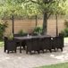 vidaXL Tuintafel, bruin, 250 x 100 x 73 cm, polyrotan