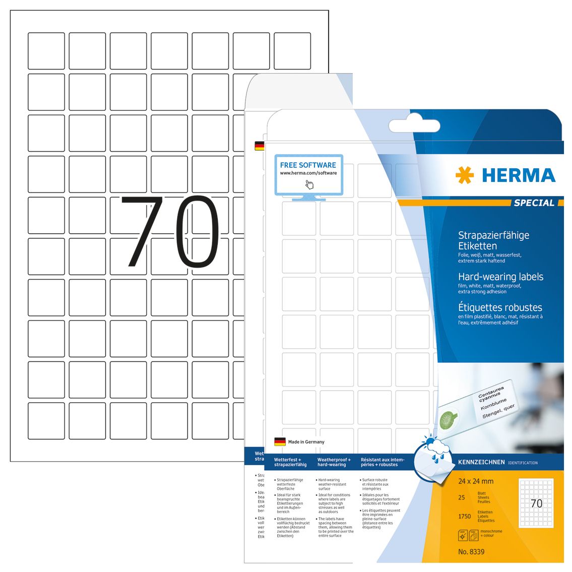HERMA 8339 Printeretiketten - wit - laser - Duitsland