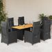 Maison Exclusive - Ensemble de jardin, 7 pièces, avec coussins, noir, résine tressée
