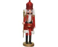 Decoris Kerstbeeldje Kunststof Notenkraker Poppetje/Soldaat Rood 28 cm