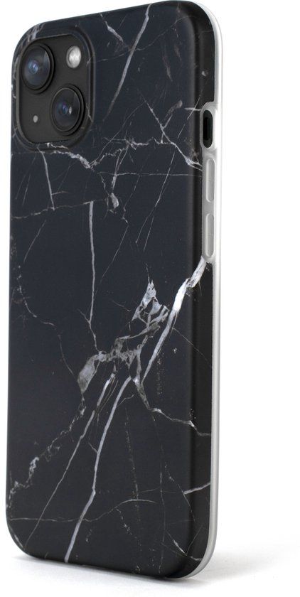 R2B® Marmer Hoesje voor iPhone 14 - Model De Bilt - Zwart - Incl. Screenprotector