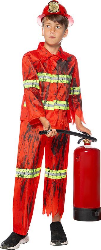FUNIDELIA Zombie Brandweerman Kostuum Jongens - 107-113 cm