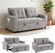 HOMCOM Canapé-lit Polyester lichtgrijs 157L x 90B x 91H cm