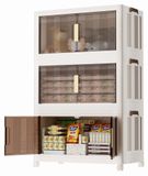 Boîte de rangement, empilable, 4 niveaux, 92 litres, pliable, avec roulettes