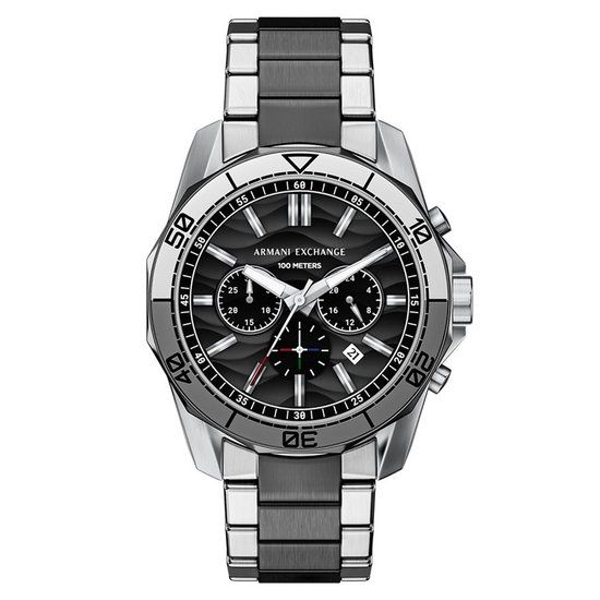 Armani Exchange AX1973 Heren Polshorloge Zilverkleurig Zwart 44 mm