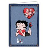 IETSCPXL-19007 Betty Boop IETSCPXL-19007 MAXI Grote kaart Happy Birthday, XL, 22 x 31 cm, officiële licentie, collectie dames, pin-up, retro, vintage, om cadeau te geven en in te lijsten, witte binnenkant, 44 x 31