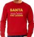 Bellatio Decorations Santa sweater / outfit / the man / the myth / the legend rood voor heren - Kerst kleding / Christmas outfit XL