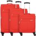 American Tourister Deep Dive 4 wielen Kofferset 3-delig met uitbreidingsplooi - Zachte bagage - TSA slot - red-grey