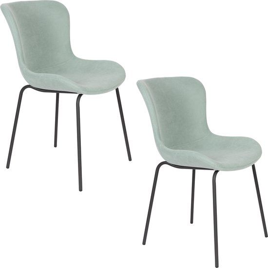 Housecraft Living Junzo Rib Eetkamerstoelen Lichtgroen - Set van 2