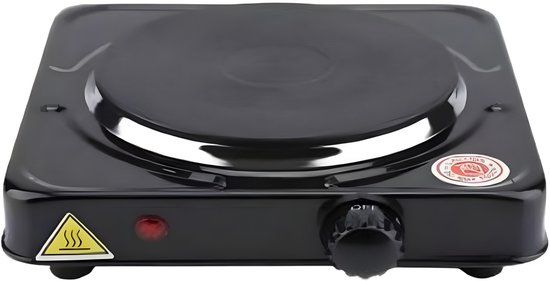 Benson Enkele elektrische kookplaat - compact - 1000 watt - zwart - 22 x 22 cm