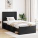 Maison Exclusive Lit exclusif - Structure de lit avec espace de rangement et tête de lit, noir, 90 x 200 cm