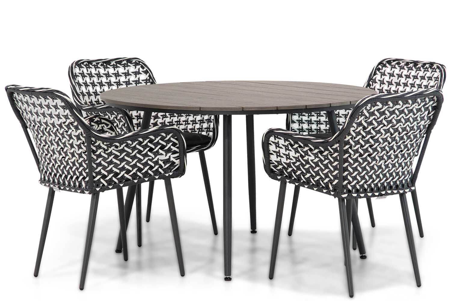 Domani Furniture Domani Emory/Matale 125 cm rond dining tuinset 5-delig