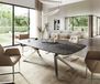 DELIFE Table à manger Edge Boot 260x120 cm Céramique Laminam® Nero Greco Anthracite Zenthara anguleux Acier inoxydable