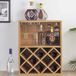 Bakaji Hoekkast voor bar, cocktail, wijnrek, flessenrek, 2 etages, likeur, wijnkelder van hout, 8-zits, flessenhouder met planken, voor kelk (bruin)