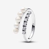 Pandora Ring Open met witte parel en zirconia 193145C01-52