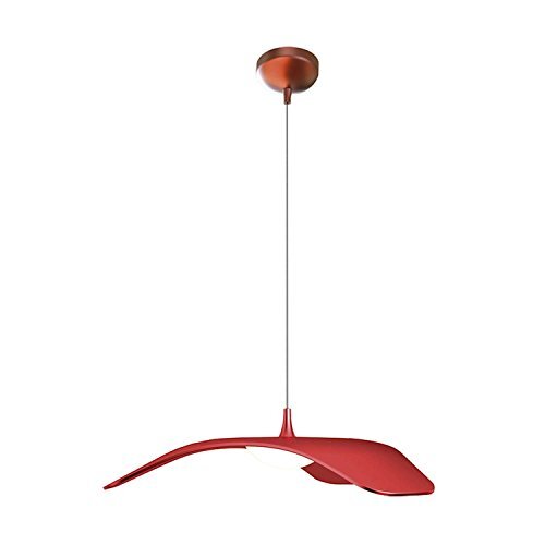 Homemania plafondlamp, plafondlamp, plafondlamp, rood van metaal, 34 x 34 x 120 cm, 1 x LED, 10W, 1050lm, 4200K, natuurlijk wit