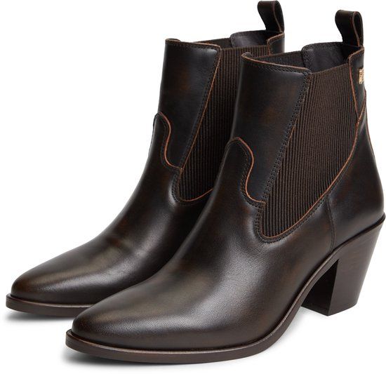 Tommy Hilfiger Western Leren Enkellaarzen - Bruin