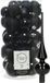 Decoris kerstballen 31x stuks - zwart 4/5/6 cm kunststof mat/glans/glitter mix en shiny glazen piek 26 cm