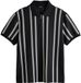 Next - Heren Poloshirt met kwartrits en verticale streep - Zwart