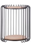 Casablanca Ronde bijzettafel - kleine salontafel van metaal met 2 houten platen - opbergplank - Ø 39/44 cm hoogte 51,5 cm