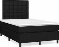 vidaXL Boxspring met matras stof zwart 120x200 cm