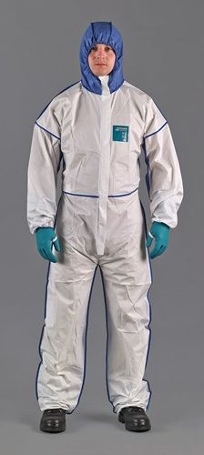 Ansell Veiligheidsoverall | maat L | wit/blauw | PSA-categorie III | 1 stuk - WN18B-00195-04